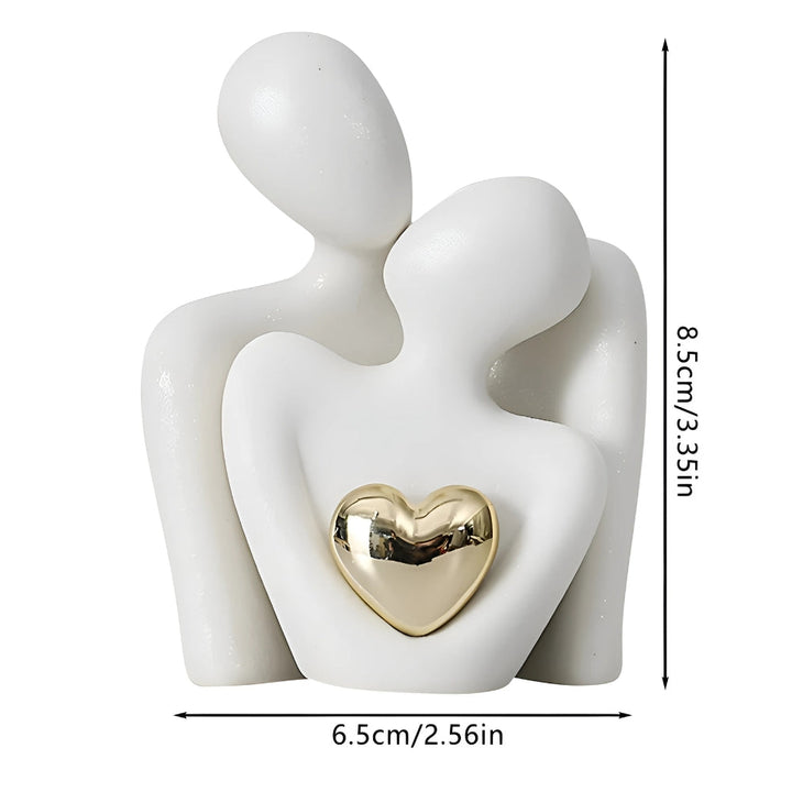 Timeless Love Figurine | Abstract Lovers with Golden Heart