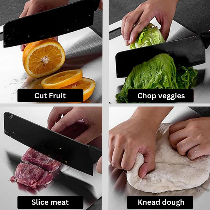 Titanium Cutting Board | Antibacterial | Knife-Friendly | Dishwasher Safe | S, M &amp; L | Silver