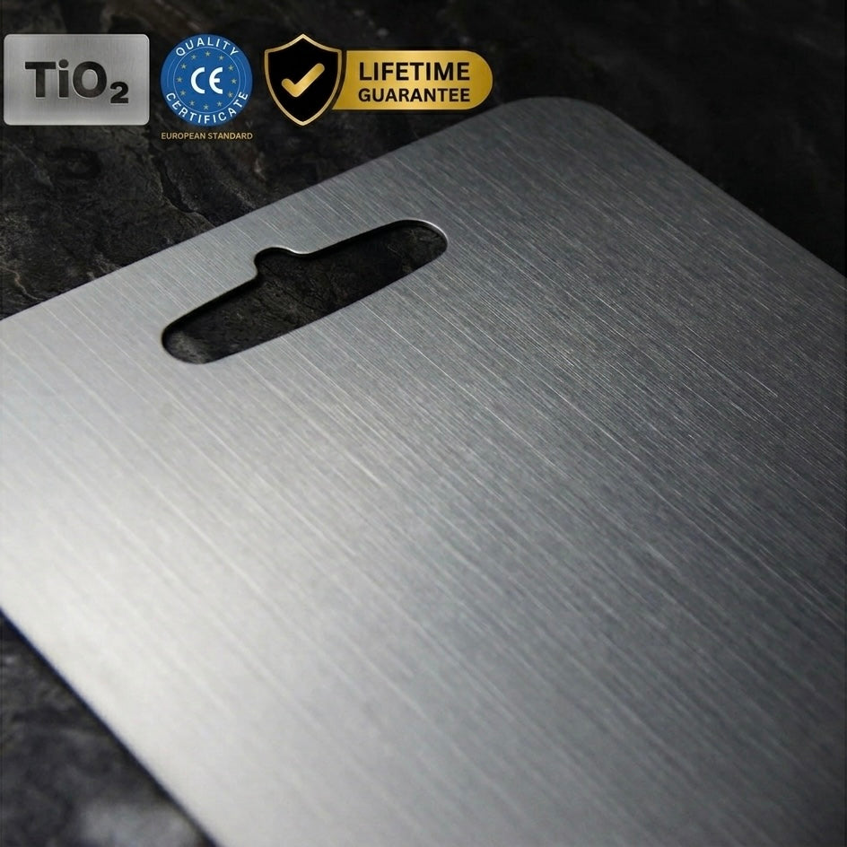 Titanium Cutting Board | Antibacterial | Knife-Friendly | Dishwasher Safe | S, M &amp; L | Silver