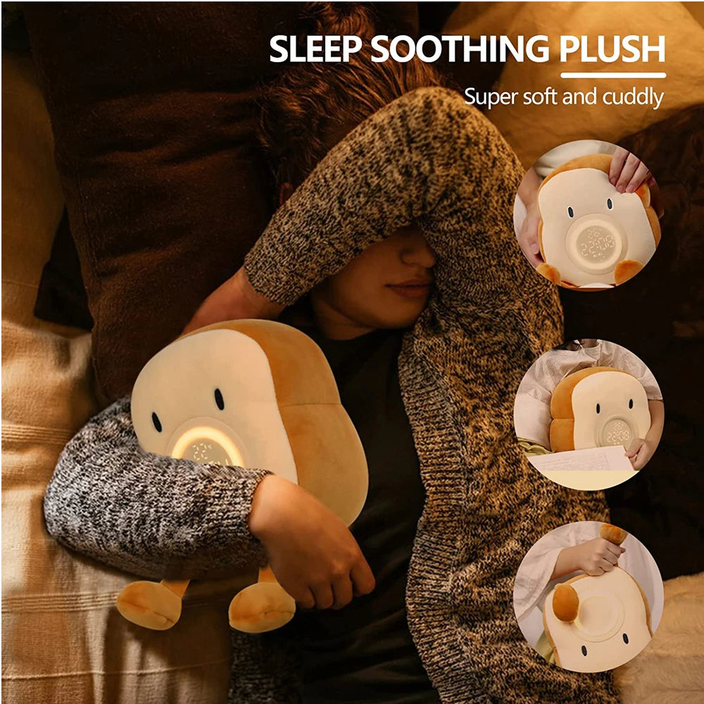 Toast Plushie Alarm Clock Night Light Rechargeable Dual Alarm