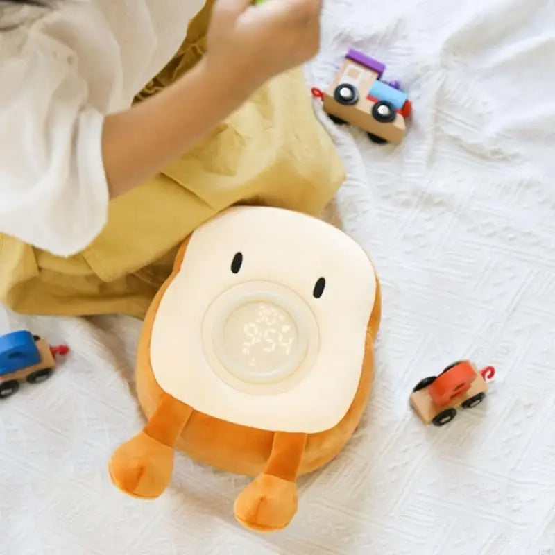 Toast Plushie Alarm Clock Night Light Rechargeable Dual Alarm