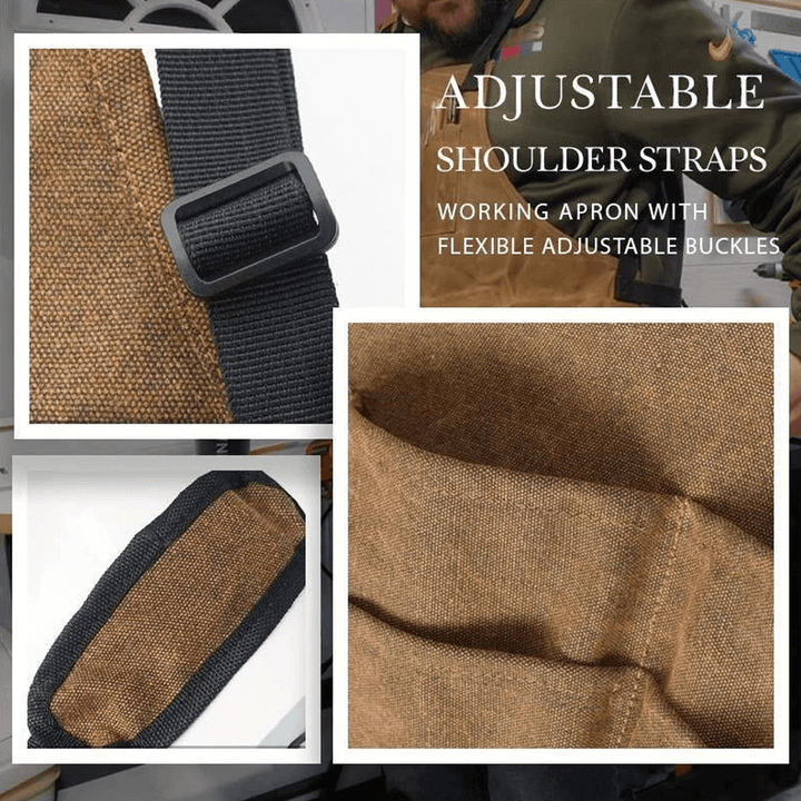 Tool Apron with Multiple Pockets | Adjustable Shoulder Straps for Comfortable Fit | Holds Hammers, Wrenches and Screwdrivers