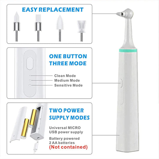 Tooth Scraper &amp; Plaque Remover | Ergonomic Grip | Tartar Removal | Compact | White