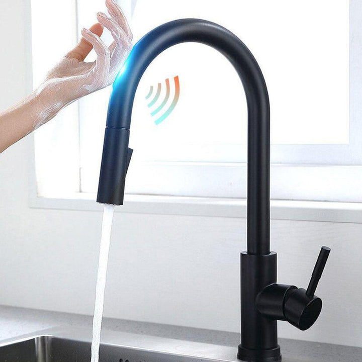 Touchless Sensor Kitchen Tap, Stainless Steel Deck-Mounted | Pull-Out Spray, 4 Colour Finishes | Hands-Free Hot &amp; Cold Control