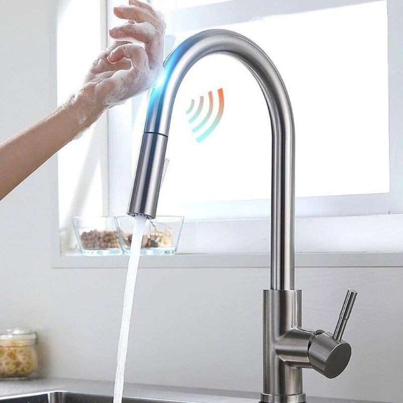 Touchless Sensor Kitchen Tap, Stainless Steel Deck-Mounted | Pull-Out Spray, 4 Colour Finishes | Hands-Free Hot &amp; Cold Control