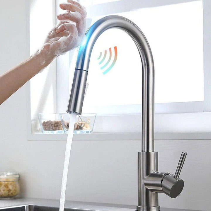 Touchless Sensor Kitchen Tap, Stainless Steel Deck-Mounted | Pull-Out Spray, 4 Colour Finishes | Hands-Free Hot &amp; Cold Control