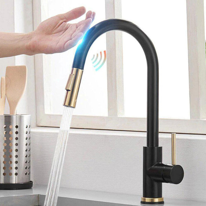 Touchless Sensor Kitchen Tap, Stainless Steel Deck-Mounted | Pull-Out Spray, 4 Colour Finishes | Hands-Free Hot &amp; Cold Control