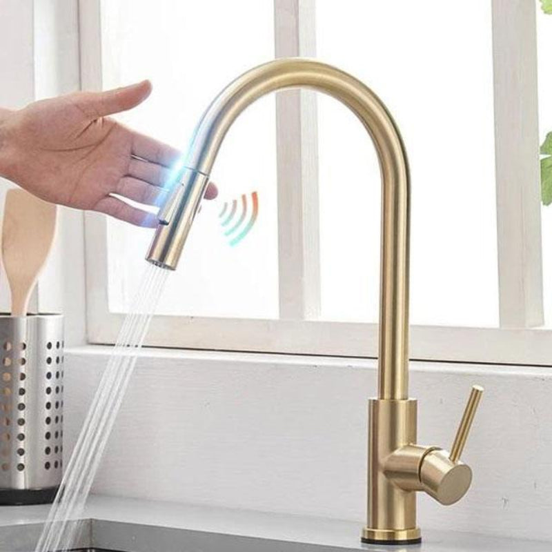 Touchless Sensor Kitchen Tap, Stainless Steel Deck-Mounted | Pull-Out Spray, 4 Colour Finishes | Hands-Free Hot &amp; Cold Control
