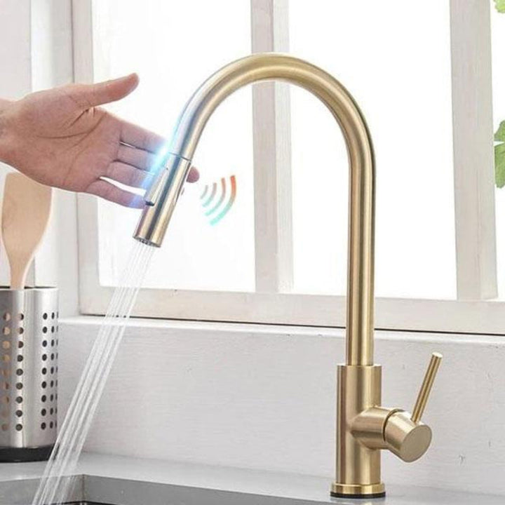 Touchless Sensor Kitchen Tap, Stainless Steel Deck-Mounted | Pull-Out Spray, 4 Colour Finishes | Hands-Free Hot &amp; Cold Control