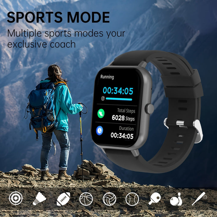Touchscreen Smartwatch | Fitness Tracker, Sports Modes &amp; Call Function | IP68 Water Resistant, Android &amp; iPhone Compatible