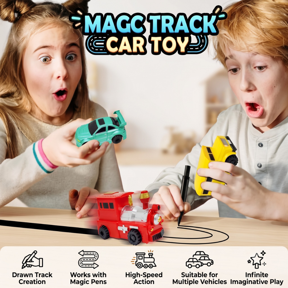 Track Car Toy | Follows Drawn Lines, No Track Pieces