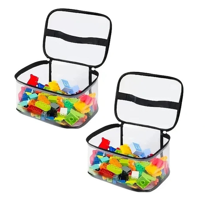 Transparent Mesh Toy Storage Bag | Large Capacity Organizer for Toys, Puzzles &amp; Building Blocks 0