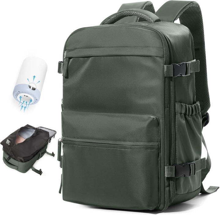 Travel Backpack | Vacuum Compression | Water-Repellent Oxford | Laptop up to 17" | USB Pump Included