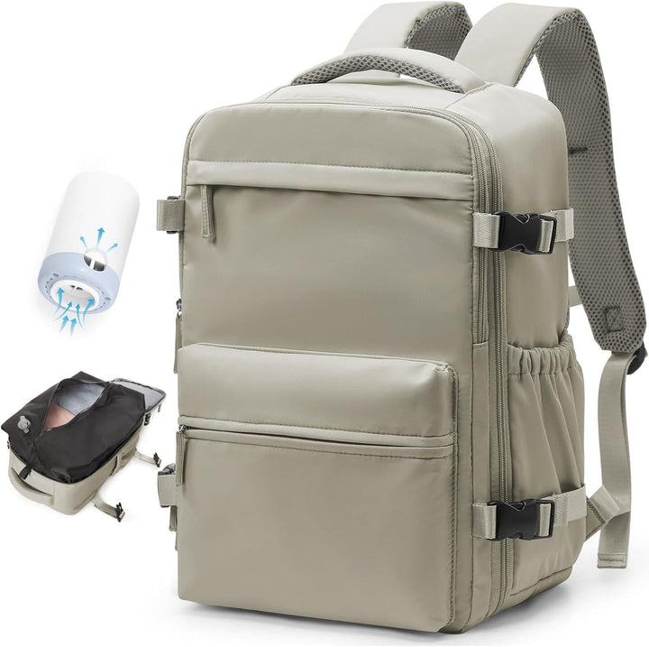 Travel Backpack | Vacuum Compression | Water-Repellent Oxford | Laptop up to 17" | USB Pump Included