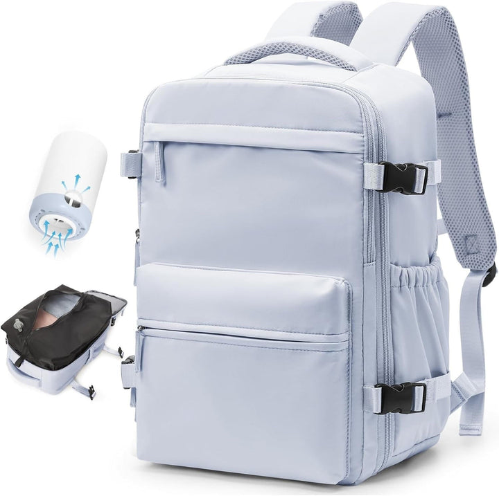 Travel Backpack | Vacuum Compression | Water-Repellent Oxford | Laptop up to 17" | USB Pump Included