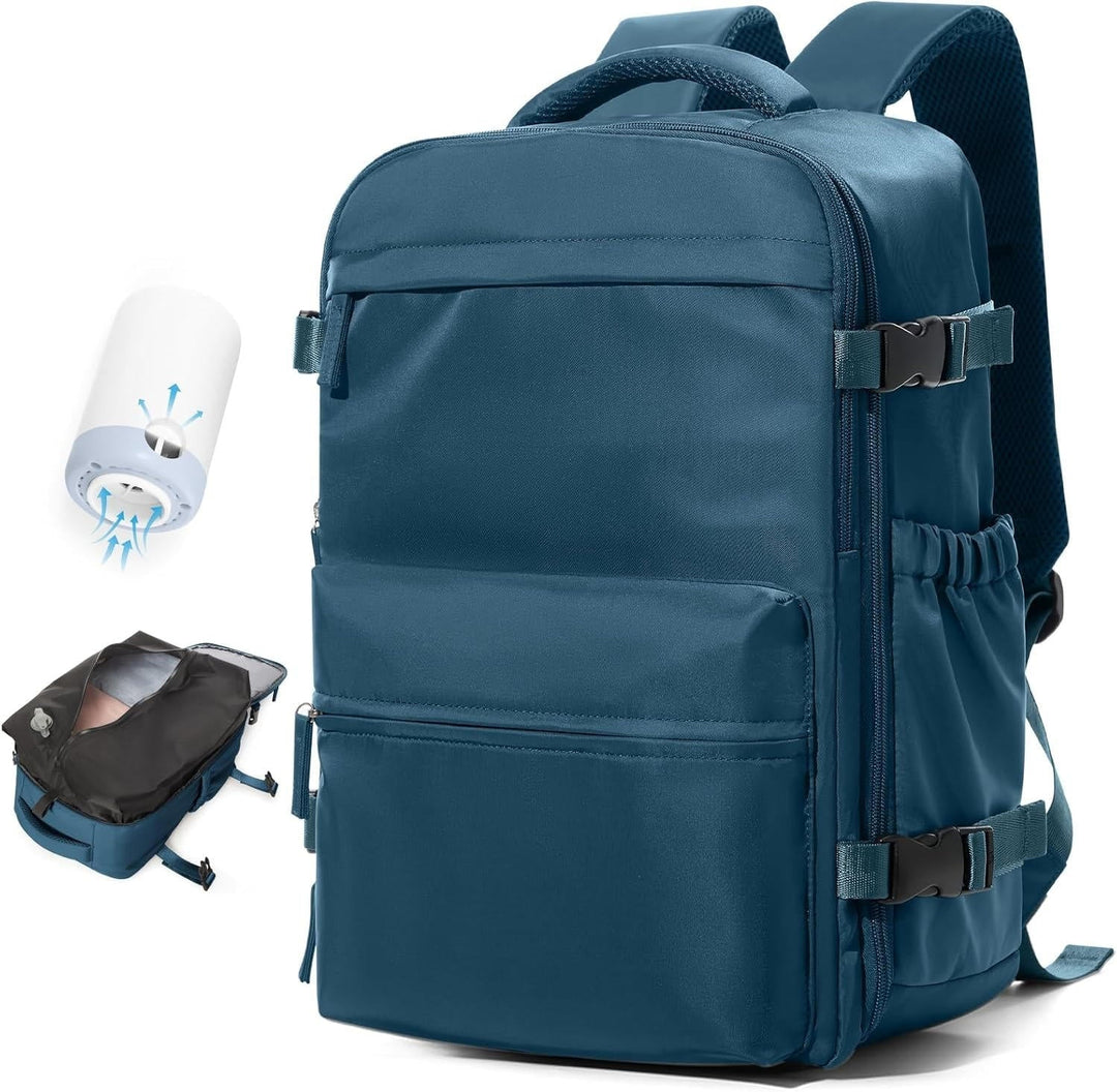 Travel Backpack | Vacuum Compression | Water-Repellent Oxford | Laptop up to 17" | USB Pump Included