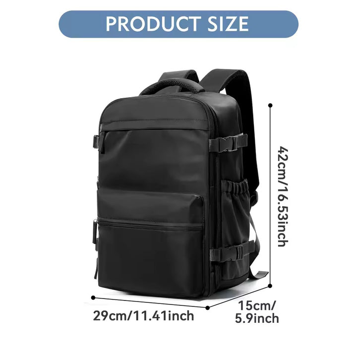 Travel Backpack | Vacuum Compression | Water-Repellent Oxford | Laptop up to 17" | USB Pump Included