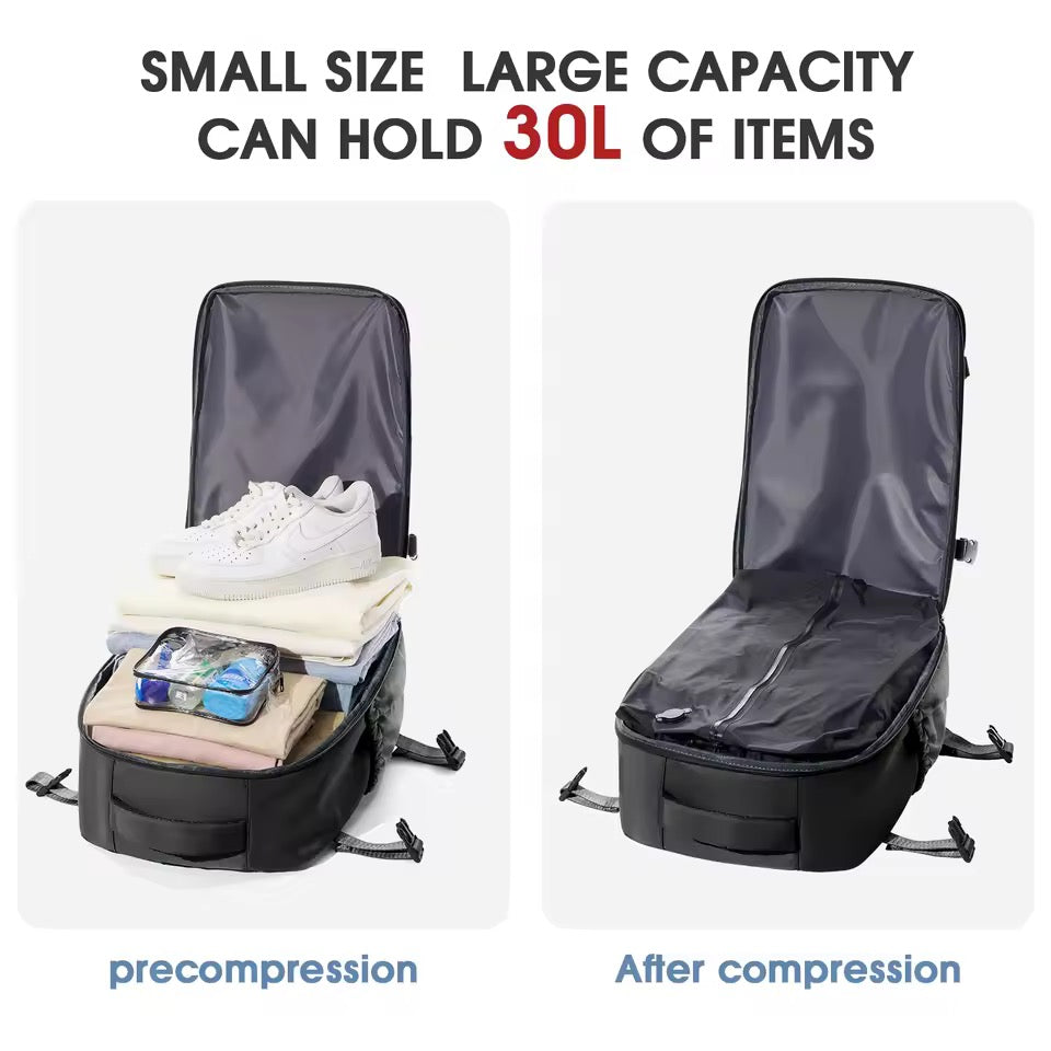 Travel Backpack | Vacuum Compression | Water-Repellent Oxford | Laptop up to 17" | USB Pump Included