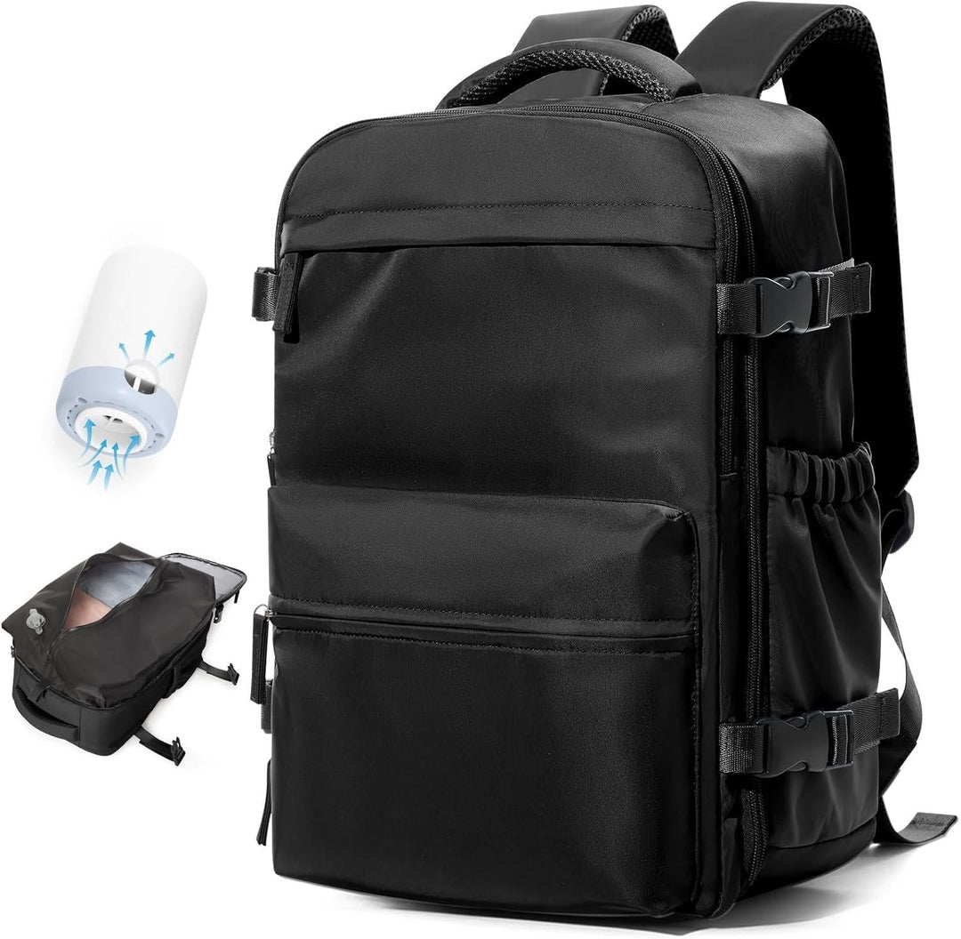 Travel Backpack | Vacuum Compression | Water-Repellent Oxford | Laptop up to 17" | USB Pump Included