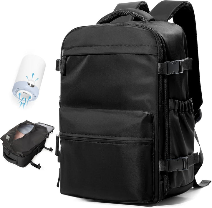 Travel Backpack | Vacuum Compression | Water-Repellent Oxford | Laptop up to 17" | USB Pump Included