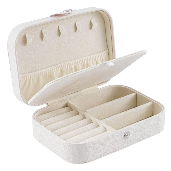 Travel Jewelry Case | Double Layer | Velvet Lining | 3 Compartments | Compact | 16x11x5cm