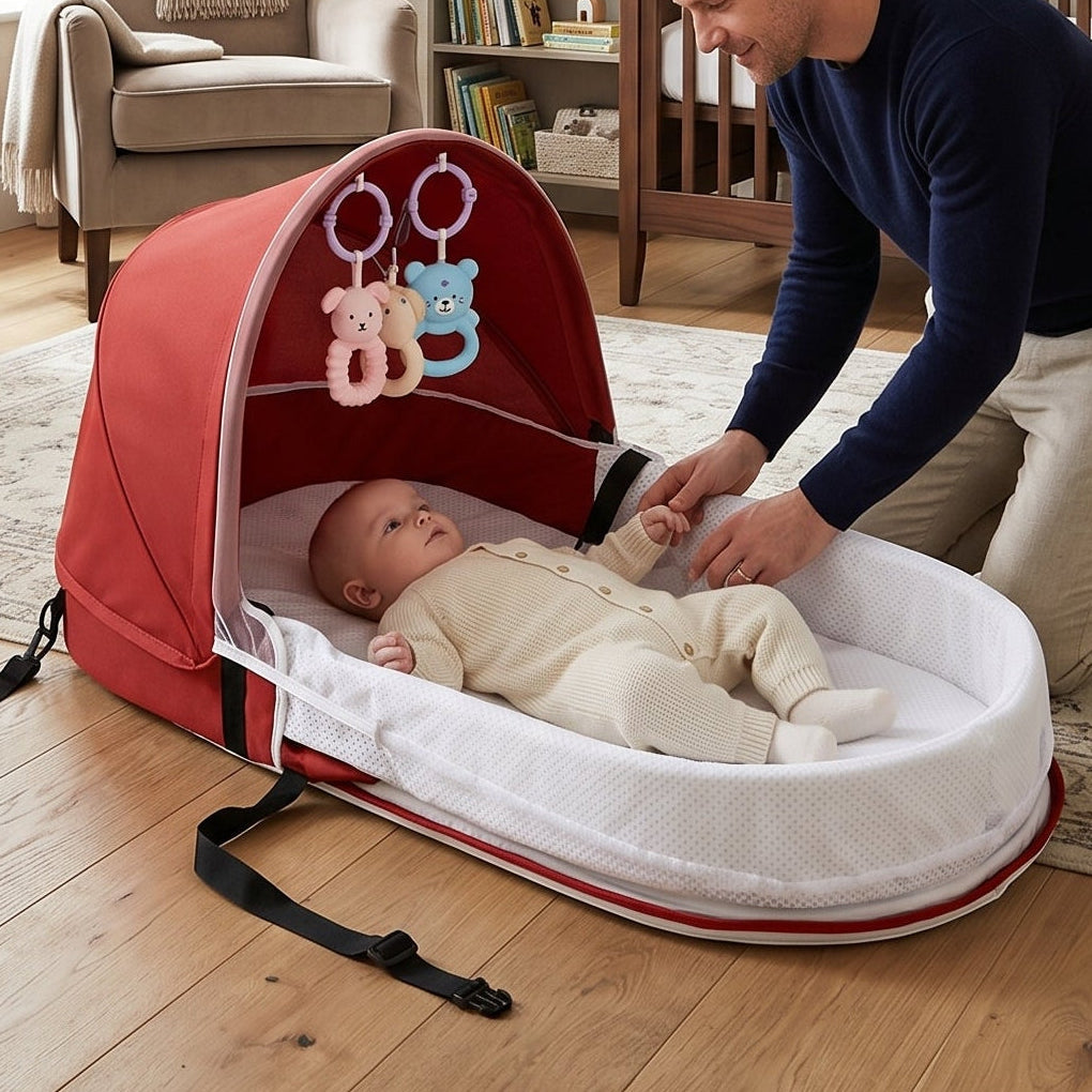 Travel Mosquito Baby Bed | Breathable Mesh Canopy | Pop-Up | Foldable | Indoor &amp; Outdoor