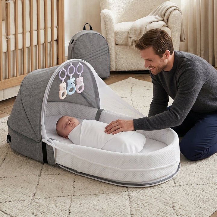 Travel Mosquito Baby Bed | Breathable Mesh Canopy | Pop-Up | Foldable | Indoor &amp; Outdoor