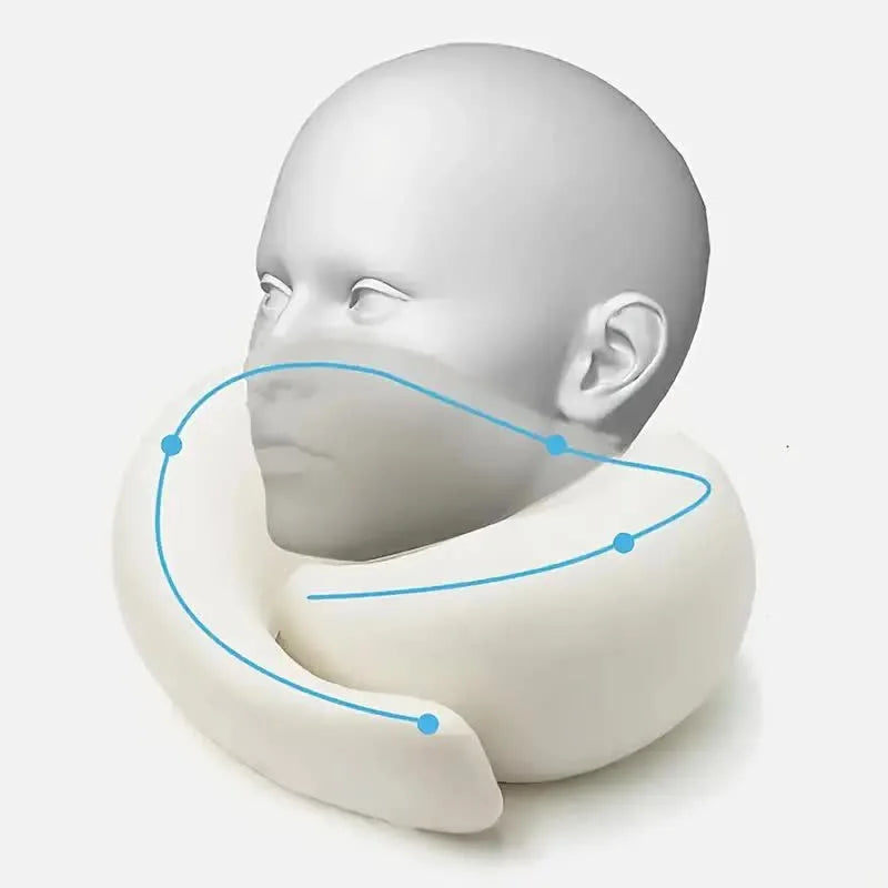 Travel Neck Pillow | Memory Foam U-Shape Chin Support Pillow