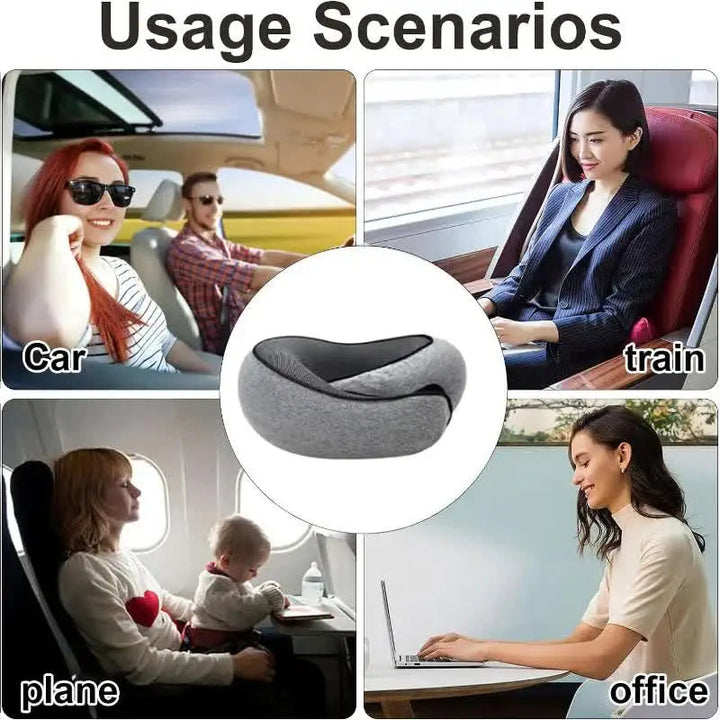 Travel Neck Pillow | Memory Foam U-Shape Chin Support Pillow
