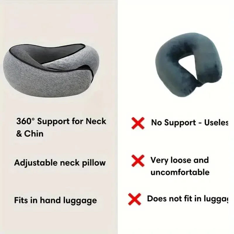 Travel Neck Pillow | Memory Foam U-Shape Chin Support Pillow