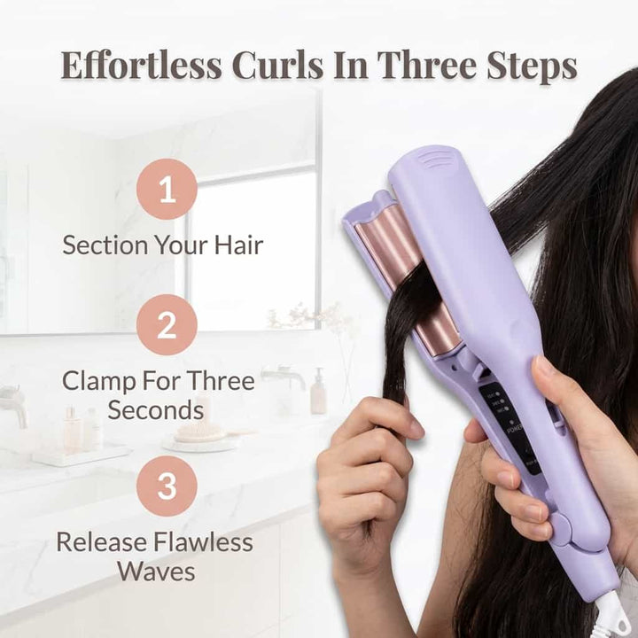 Triple Barrel Curling Iron | Wide Barrels Create Deep S-Curls | Fast, Consistent Salon-Style Waves, Every Single Time