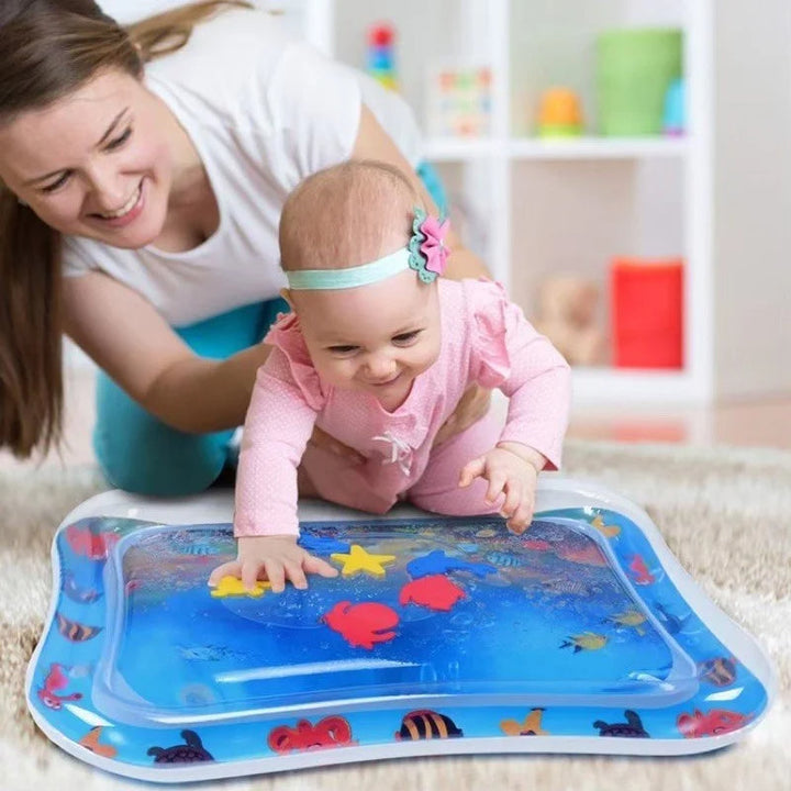 Tummy Time Toy | Inflatable Sensory Water Play Mat with Ocean Design
