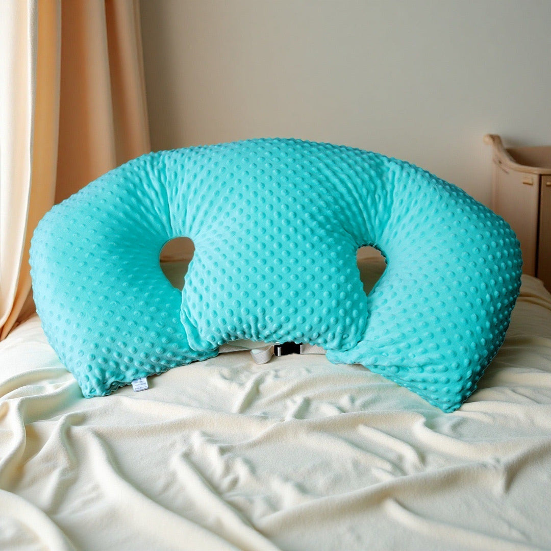 Twin Nursing Pillow | Ergonomic Support | Tandem Feeding | Removable Washable Cover