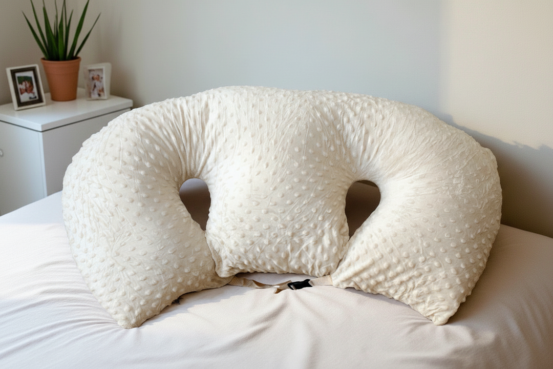 Twin Nursing Pillow | Ergonomic Support | Tandem Feeding | Removable Washable Cover