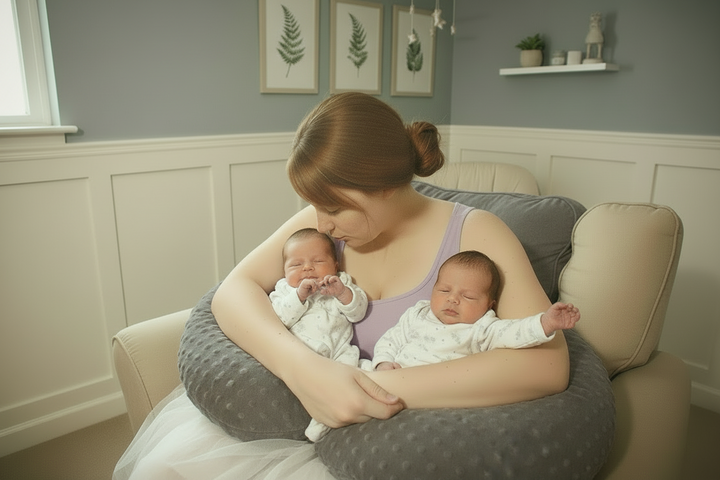 Twin Nursing Pillow | Ergonomic Support | Tandem Feeding | Removable Washable Cover