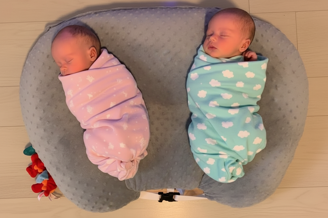 Twin Nursing Pillow | Ergonomic Support | Tandem Feeding | Removable Washable Cover