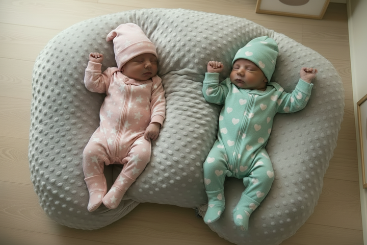 Twin Nursing Pillow | Ergonomic Support | Tandem Feeding | Removable Washable Cover
