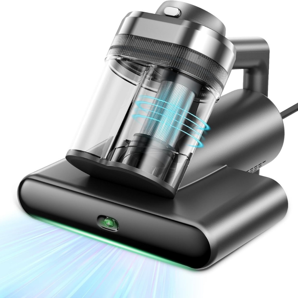 UV Mattress Vacuum Cleaner | HEPA Filter, UVC Light and Anion Technology | Dual-Chamber Dust and Hair Separation