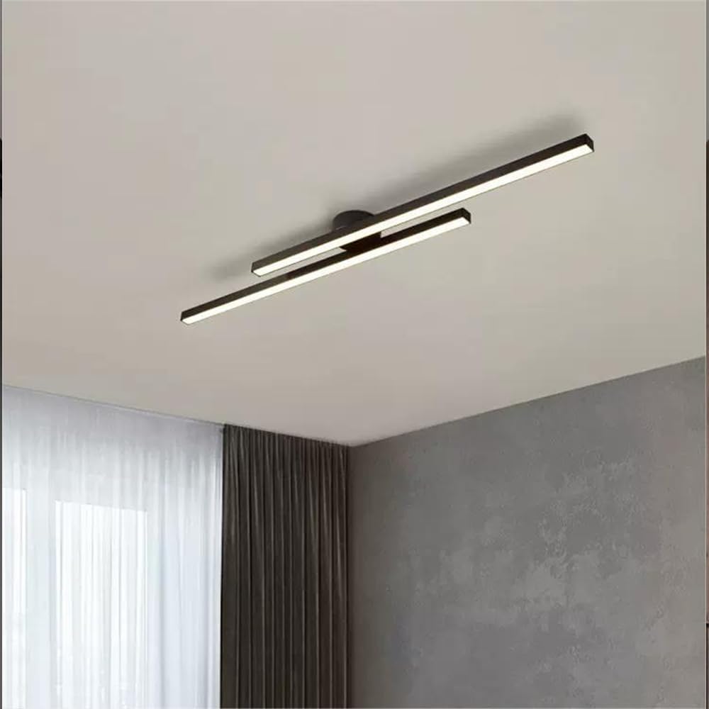 Ultra-Slim Linear LED Ceiling Light, Aluminium Ø 60-120 cm | Black, White, Gold | Dimmable, 3 Colour Temperatures