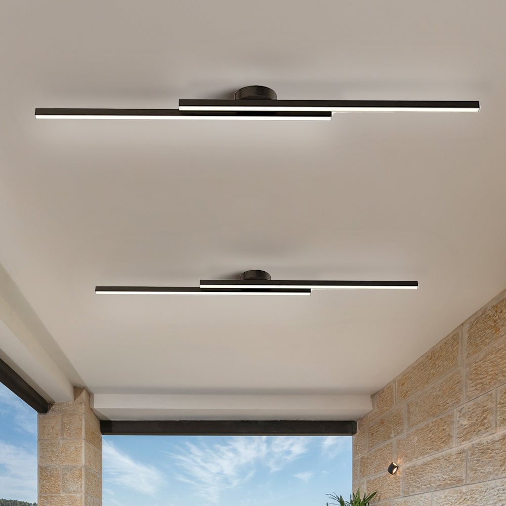 Ultra-Slim Linear LED Ceiling Light, Aluminium Ø 60-120 cm | Black, White, Gold | Dimmable, 3 Colour Temperatures