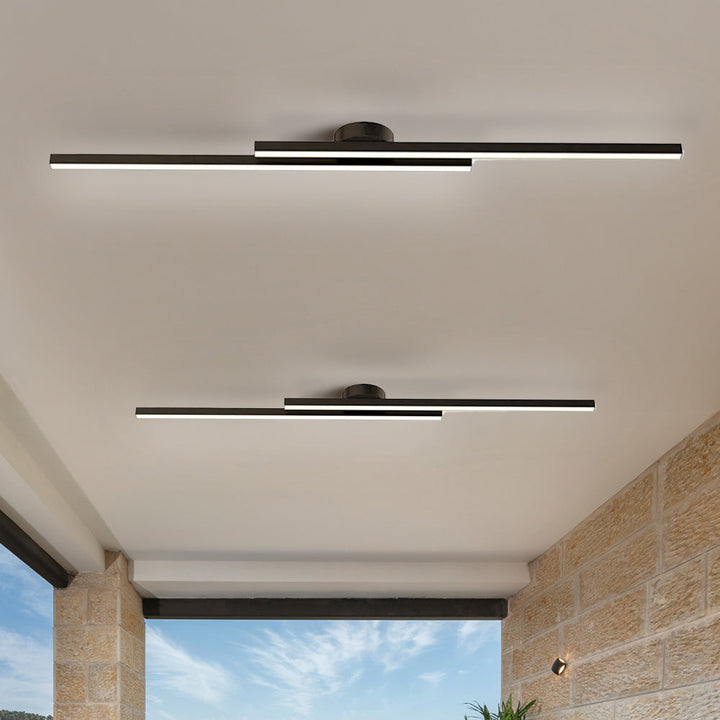 Ultra-Slim Linear LED Ceiling Light, Aluminium Ø 60-120 cm | Black, White, Gold | Dimmable, 3 Colour Temperatures