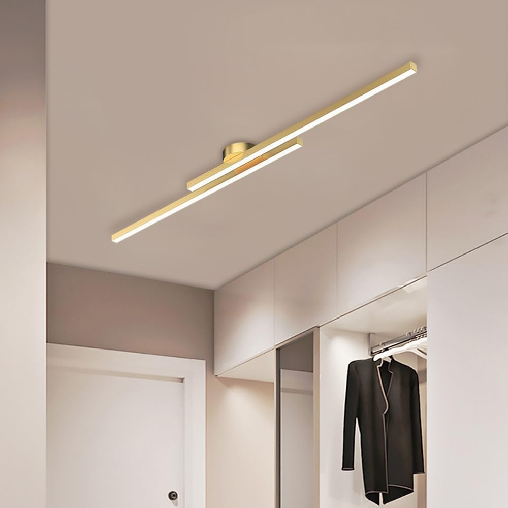 Ultra-Slim Linear LED Ceiling Light, Aluminium Ø 60-120 cm | Black, White, Gold | Dimmable, 3 Colour Temperatures