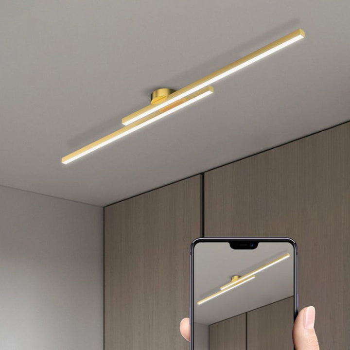 Ultra-Slim Linear LED Ceiling Light, Aluminium Ø 60-120 cm | Black, White, Gold | Dimmable, 3 Colour Temperatures