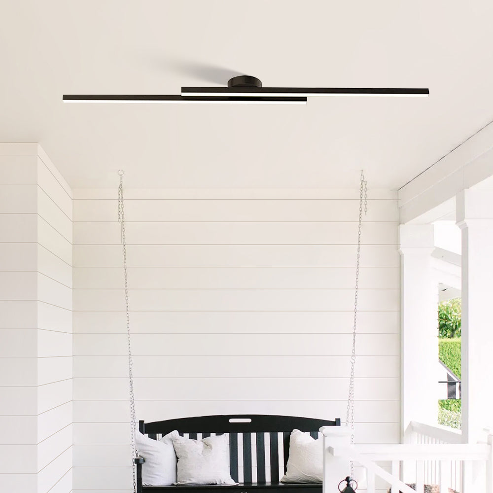 Ultra-Slim Linear LED Ceiling Light, Aluminium Ø 60-120 cm | Black, White, Gold | Dimmable, 3 Colour Temperatures