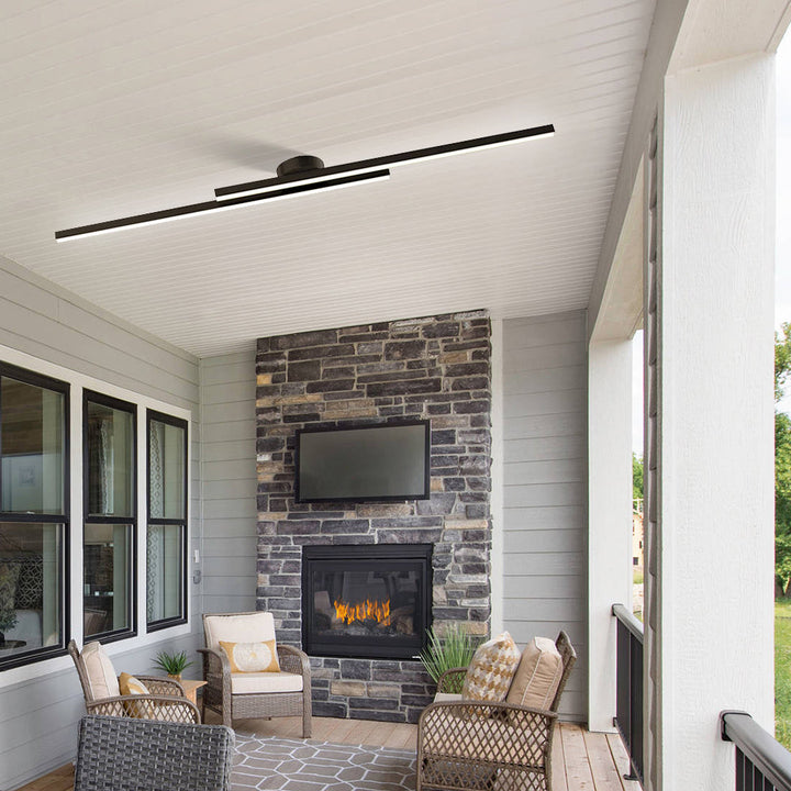 Ultra-Slim Linear LED Ceiling Light, Aluminium Ø 60-120 cm | Black, White, Gold | Dimmable, 3 Colour Temperatures