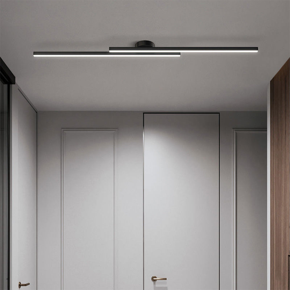 Ultra-Slim Linear LED Ceiling Light, Aluminium Ø 60-120 cm | Black, White, Gold | Dimmable, 3 Colour Temperatures