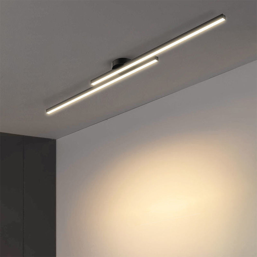 Ultra-Slim Linear LED Ceiling Light, Aluminium Ø 60-120 cm | Black, White, Gold | Dimmable, 3 Colour Temperatures