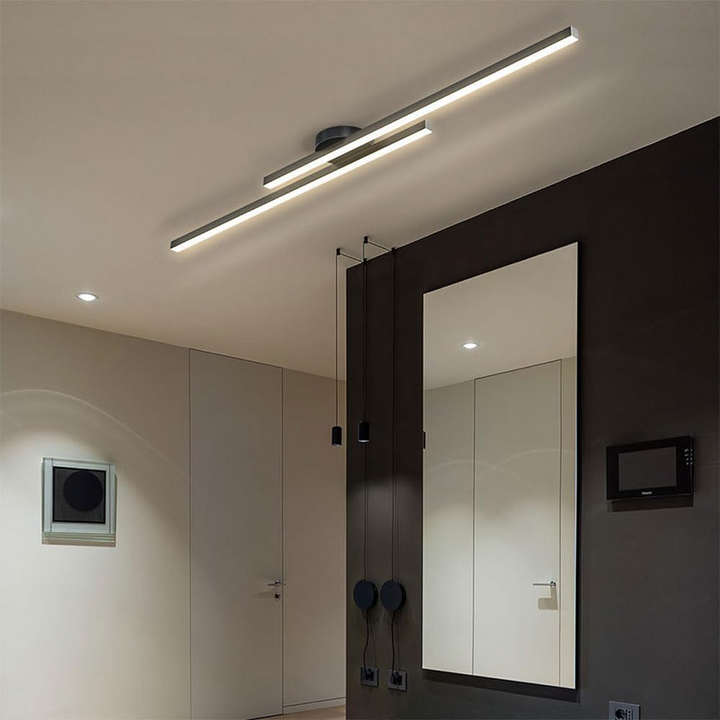 Ultra-Slim Linear LED Ceiling Light, Aluminium Ø 60-120 cm | Black, White, Gold | Dimmable, 3 Colour Temperatures