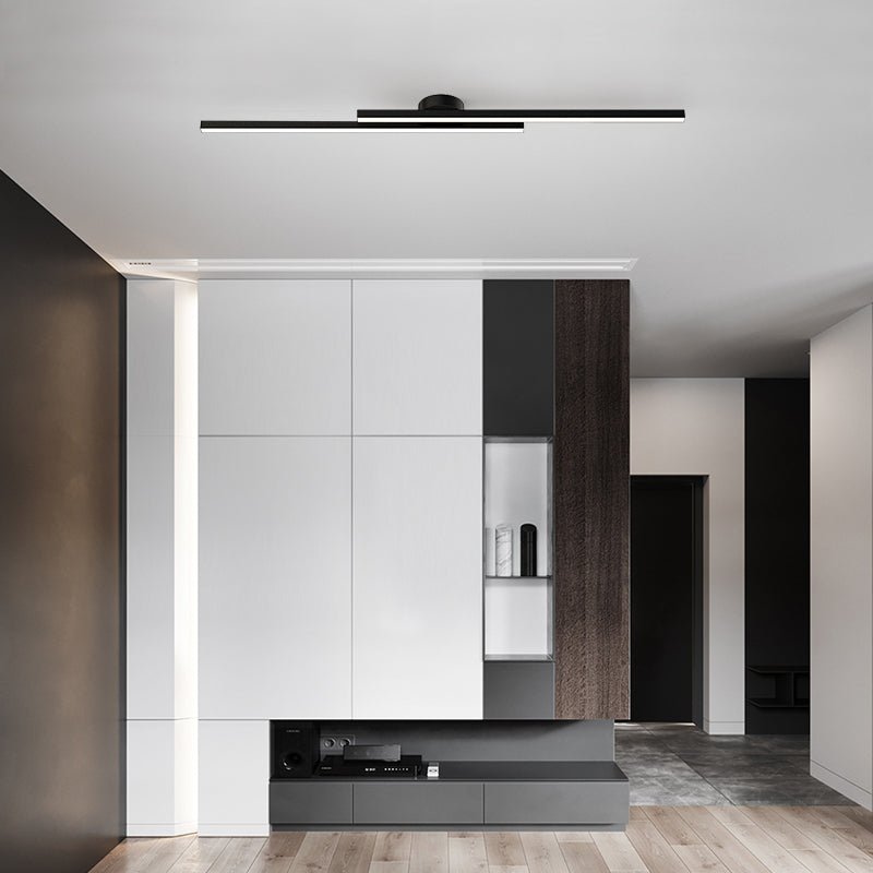 Ultra-Slim Linear LED Ceiling Light, Aluminium Ø 60-120 cm | Black, White, Gold | Dimmable, 3 Colour Temperatures
