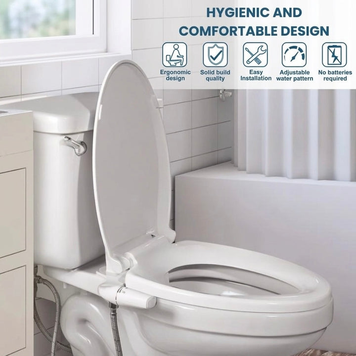 Ultra-Thin Bidet Attachment | Dual Spray Nozzles | Adjustable Pressure | Fits Standard Toilets